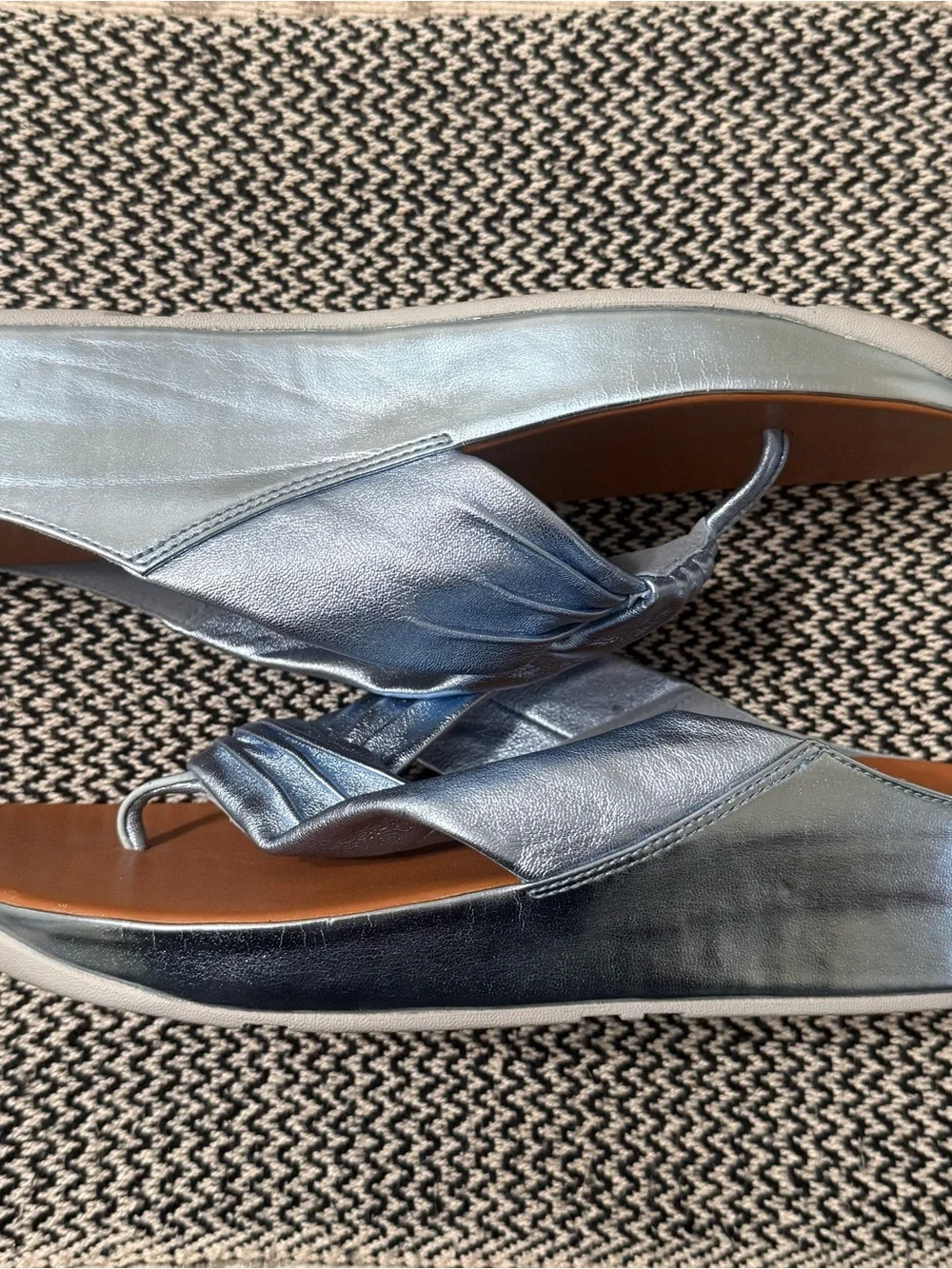 FitFlop Metallic Sky Blue Twiss Open Toe Sandals
